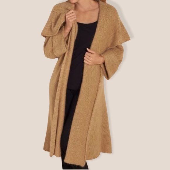 Soft Surroundings Sweaters - Soft Surroundings Tan Telluride Mohair Oversized Sweater Cardigan Topper Duster